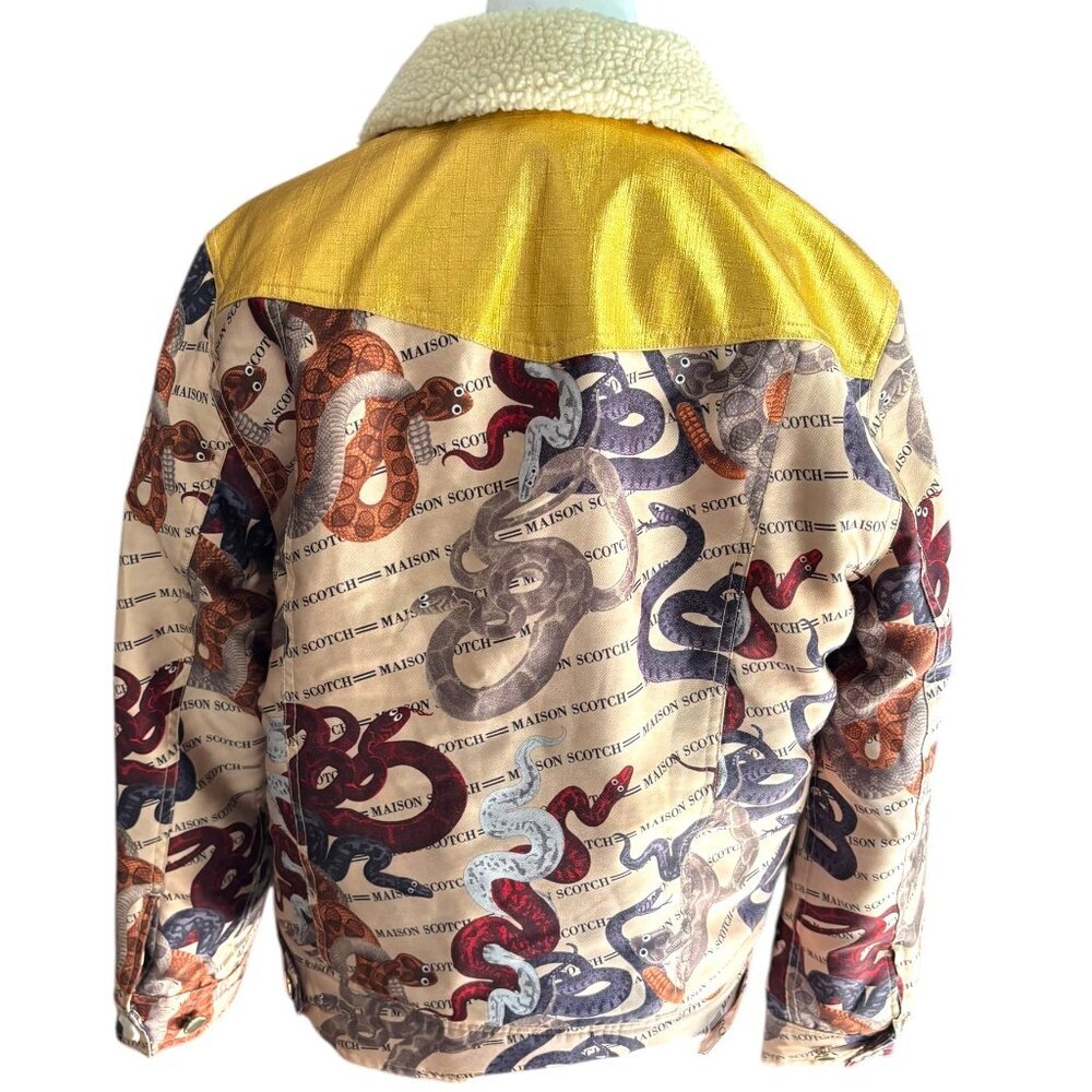 SCOTCH & S0DA Maison Bomber Jacket NWOT MultiColor Snakes with Gold Detail Sz S - Picture 6 of 14